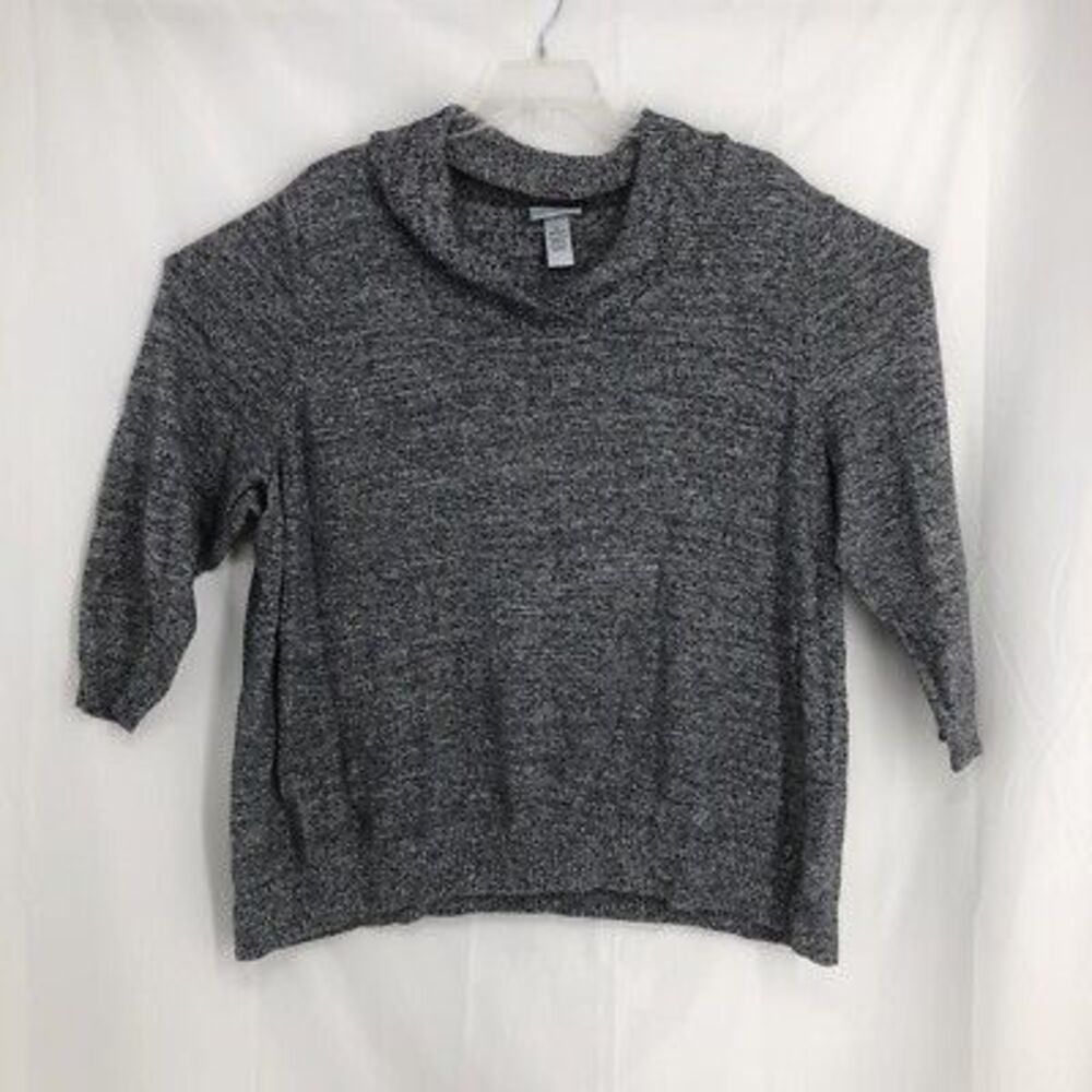 Catherines Pullover Sweater Womens Size 4x Gray V Neck Shirt Top Blouse
